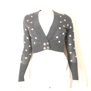 Juicy Couture Grey & White Dotted Sweater Shrug S